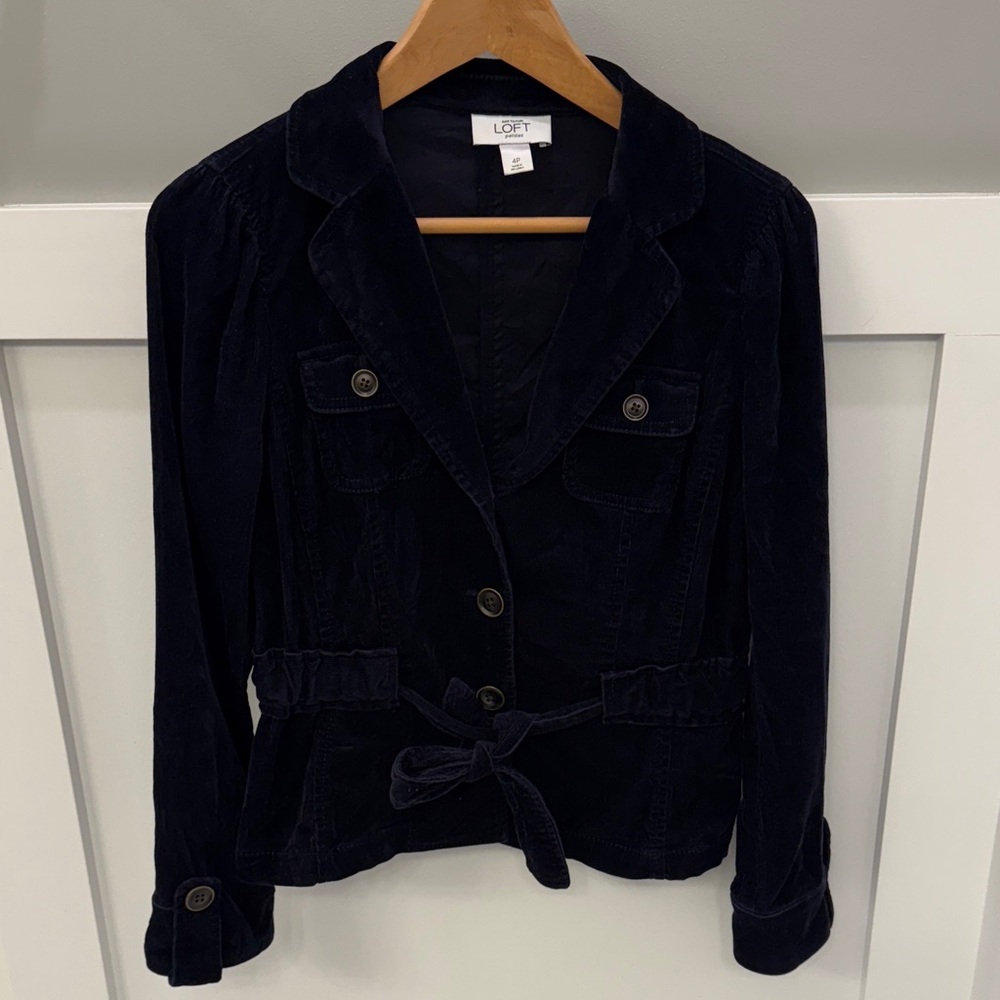 LOFT Women's Navy Blue Corduroy Blazer